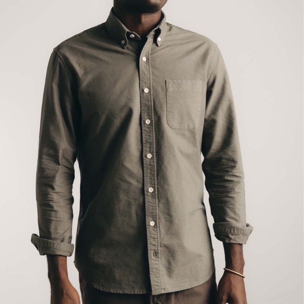 TAYLOR STITCH The Jack in Smoked Olive Oxford Size 42 Large